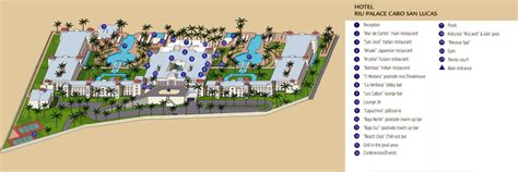 Resort Map Riu Palace Cabo San Lucas Los Cabos Mexico