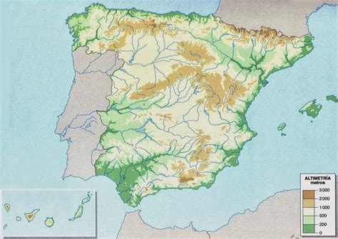España Fisico Mapa Fisico De España Mapa Fisico Mapa De España