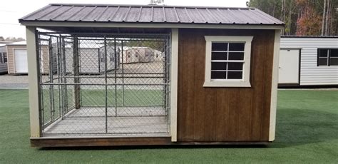 8x14 2 Bay Dog Kennel Outdoor Options