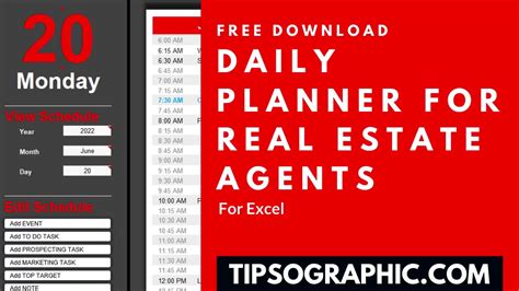 Real Estate Agent Daily Planner Template For Excel Free Download Youtube