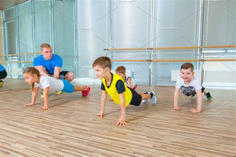 Children At Physical Education Stock Photo Containing Exercise And