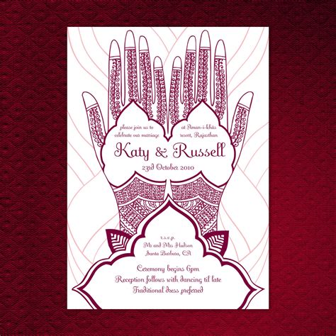 The global community for designers and creative professionals. Items similar to Printable Mehndi Hand Wedding Invitation 5"x7"/A5 on Etsy