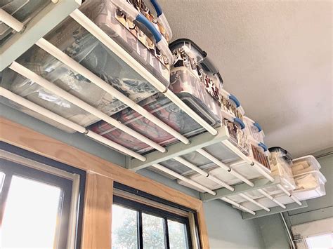 Overhead Garage Ceiling Storage Diy How To Install Overhead Garage