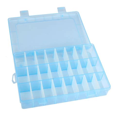 Adjustable 24 Value Clear Electronic Components Storage Assortment Box