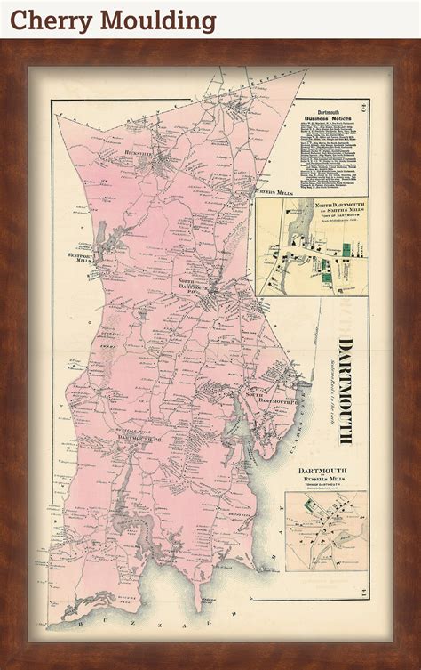 Dartmouth Massachusetts 1871 Map Replica Or Genuine Original