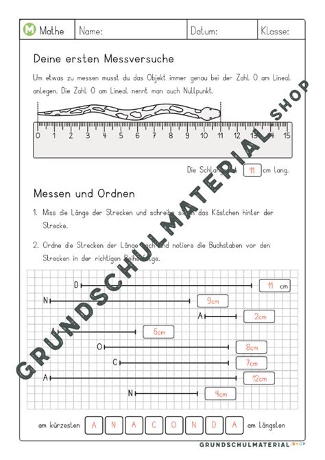 Längen Messen Mit Dem Lineal