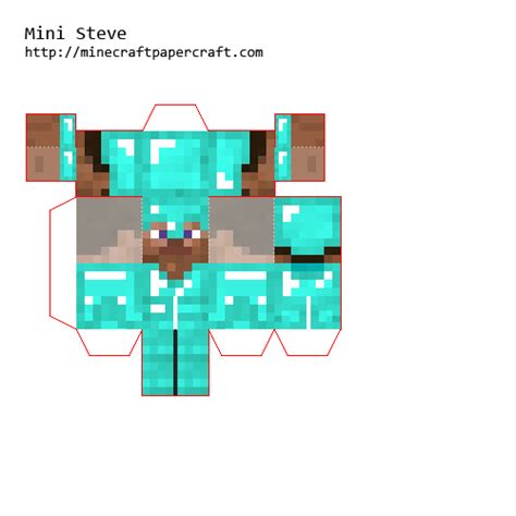 Papercraft Mini Steve With Diamond Armour 100 Fixed Diy Minecraft