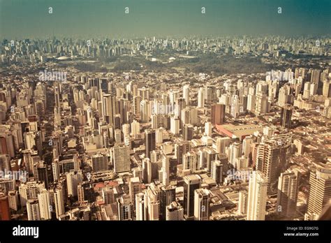 Brazil Sao Paulo Aerial View Of City Stock Photo Alamy