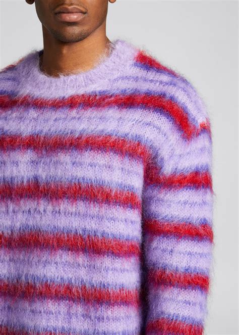 Marni Mens Striped Mohair Sweater Bergdorf Goodman