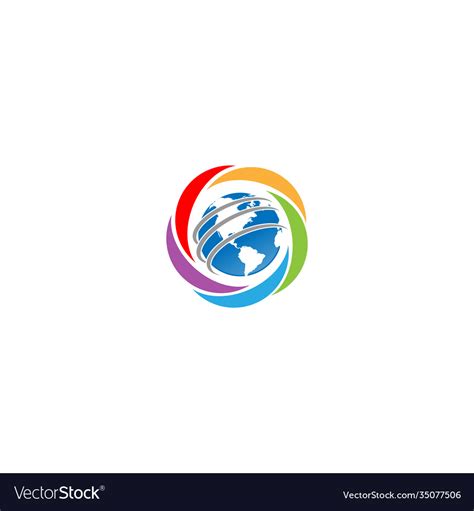 Global Planet Earth Logo Design Royalty Free Vector Image