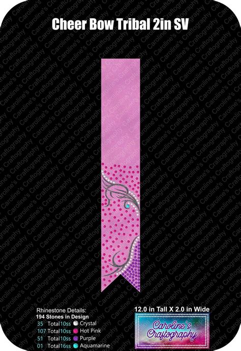 Cheer Bow Tribal Loops Tails Stone Vinyl 2 Inch