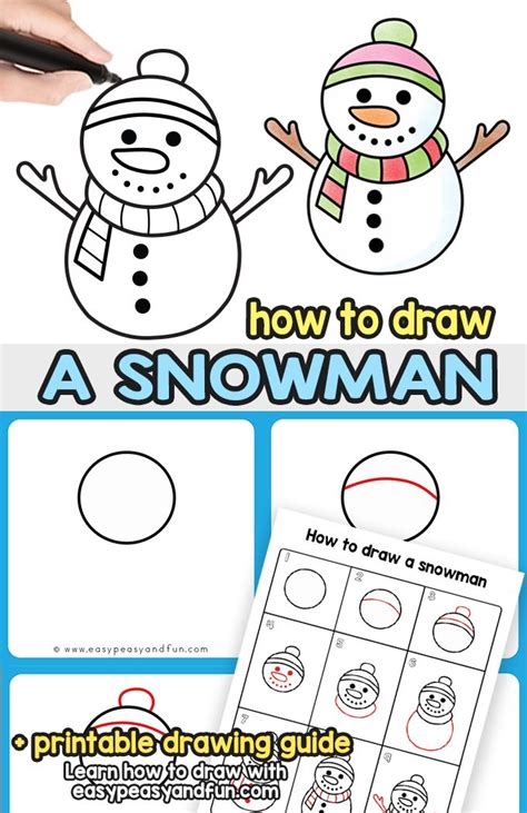 How To Draw A Snowman Step By Step Drawing Guide Draw A Snowman