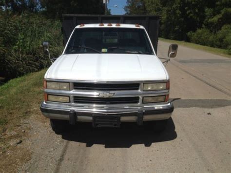 Buy Used 1994 White Chevy 3500 Dually Work Truck W Flat Bed W Remove