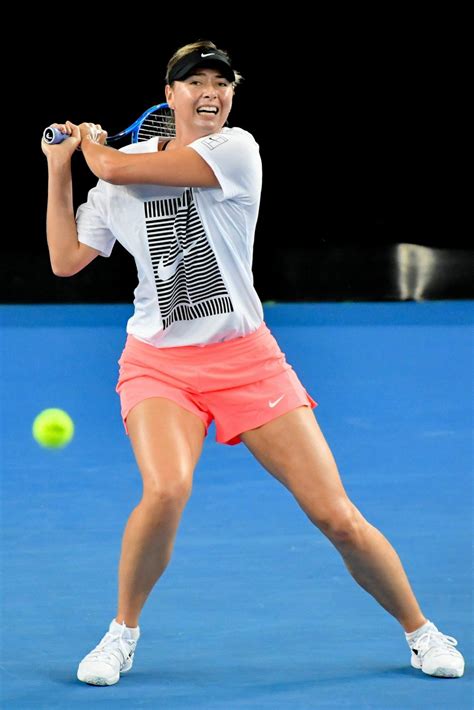 Maria Sharapova At Practice Session At Australian Open Tennis