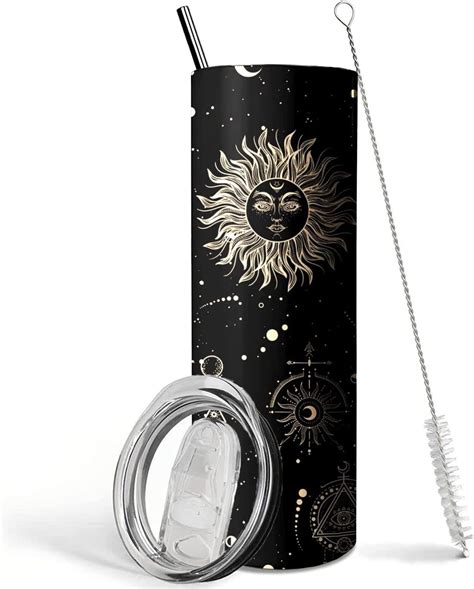 Amazon Com Ceovfoi Goth Moon Tumbler With Lid And Straw Sun And Moon