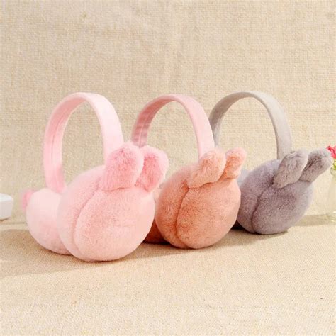 New Elegant Rabbit Ear Winter Earmuffs For Women Warm Earmuffs Ear