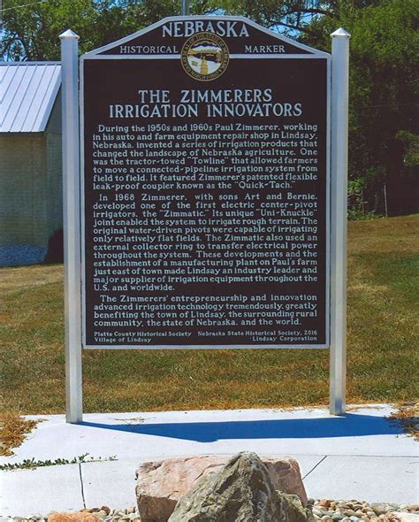 Nebraska Historical Marker The Zimmerers Irrigation Innovators E