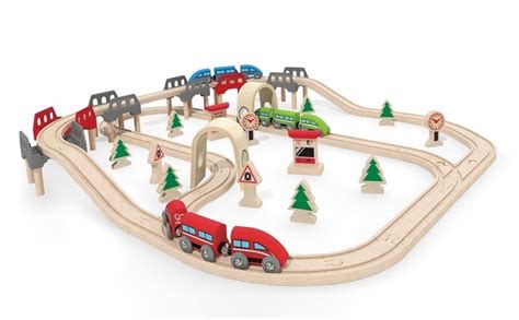 Hape High And Low Railway Set Toy At Mighty Ape Nz