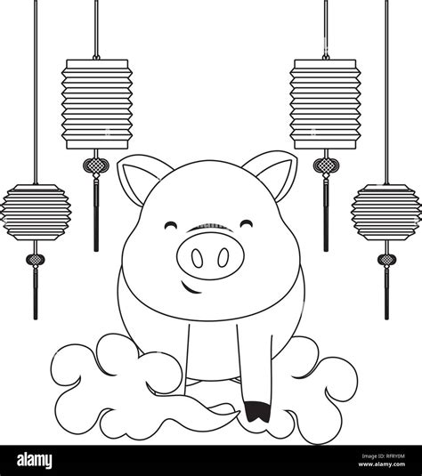 Chinese New Year Pig Stock Vector Image And Art Alamy