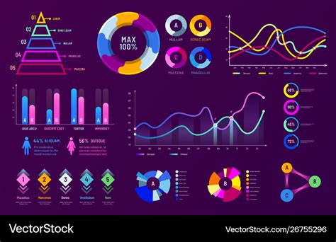 Infographic Chart Graphics Diagram Charts Data Vector Image