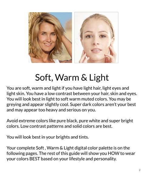 Soft Warm And Light Color Guide Warm Light Light Colors Color