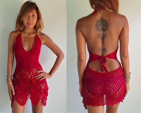 Handmade Crochet Dress Boho Dressbeach Dress 11 Colors Etsy