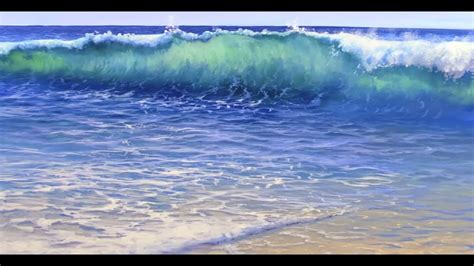 How To Paint Water On A Beach Mural Joe Youtube
