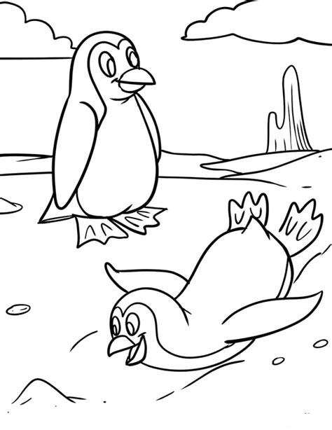 Printable Penguin Coloring Page Coloringtop