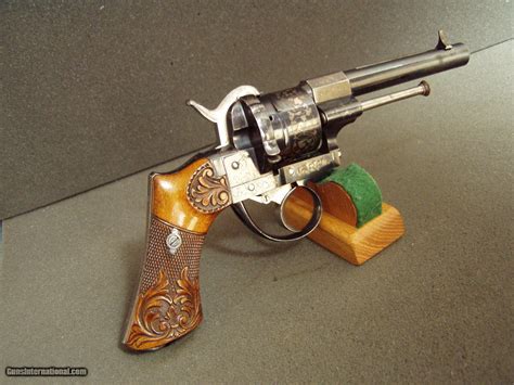 Schwartz And Felz German Pinfire Revolver Silver Foliate Engraved
