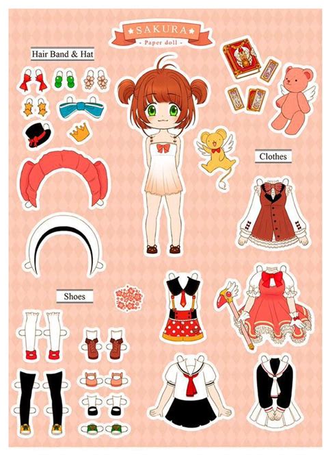 Sakura Paper Doll By Ispan0w0 Paper Dolls Paper Dolls Book Barbie