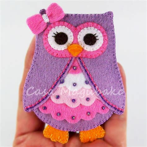 Felt Owl Ornament Or Embellishment Pattern Pdf File Owl Tutorial
