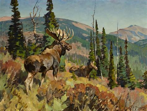 High Quality Oil Painting Canvas Reproductions Moose By Carl Rungius