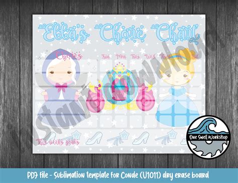 Princess Cinderella Themed Childs Chore Chart Sign Digital Etsy