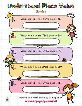 Place Value Worksheet: Grade 1 by ArgoPrep | Teachers Pay Teachers