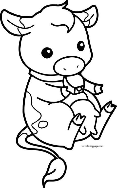 Baby Cow Chibi Farm Cow Coloring Page Cow Coloring Pages Cow Colour