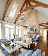 Vaulted ceilings make a great foundation for chandeliers. Vaulted Ceiling Living Room Design Ideas