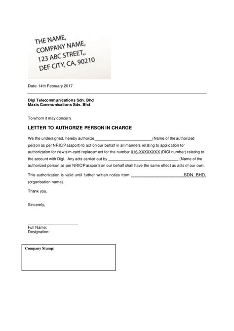Just present your voucher and claim your sim card at kuala lumpur international airport 2. Company Sim Card Authorization Letter Complete | Lettering ...