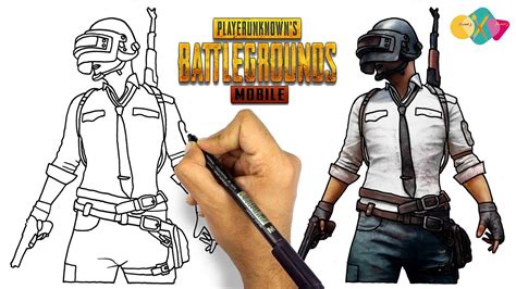 How To Draw Pubg Character Drawing Pubg Man From Pubg Game Easy