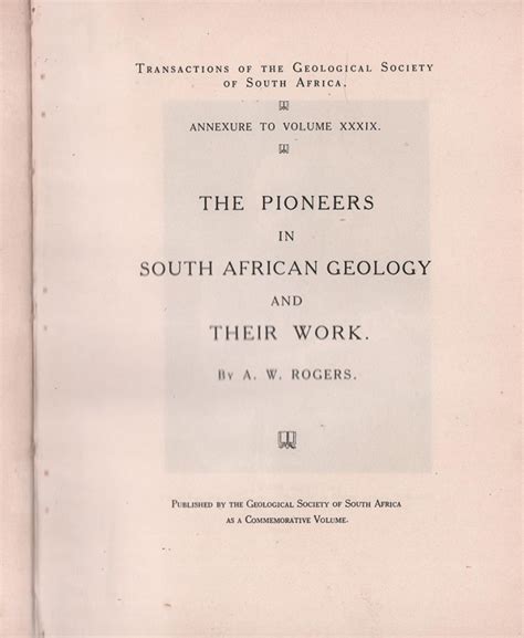The Pioneers In South African Geology And Their Work Auction 75