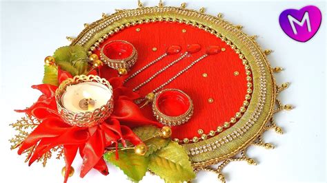 How To Decorate Pooja Thali For Diwali Diwali Pooja Thali Decoration