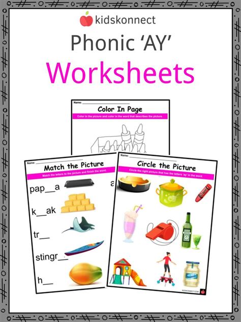 Phonics Ay Sounds Worksheets And Activities For Kids