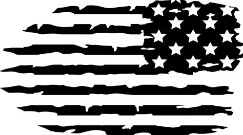 Black Distressed American Flag Svg