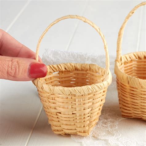 Bleached, boiled or stained brown. Mini Woven Wicker Baskets - Table Decor - Home Decor ...