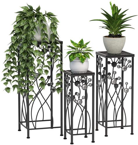 Mecor Metal Plant Stand 3 In 1 Flower Pot Holder Indooroutdoor Display