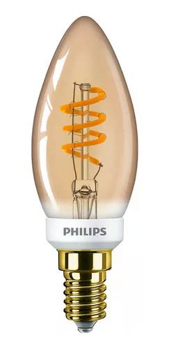 Ampolleta Led Philips Vela Clasica E14 Dorada Luz Calida MercadoLibre