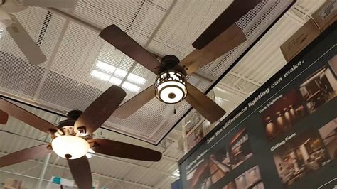 Our styles range from ceiling lights that brighten your living rooms to beautiful kitchen lights to finish off your home décor. Ceiling Fan Display at Lowes - YouTube
