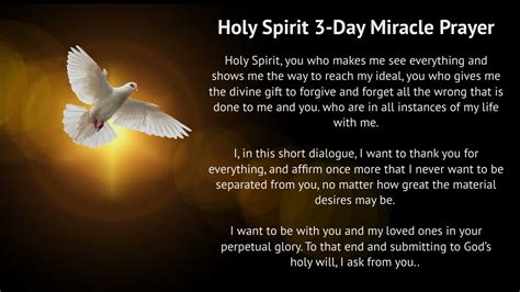 3 Day Miraculous Prayer To The Holy Spirit Churchgistscom