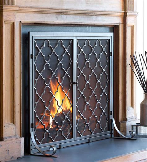 This Two Door Fireplace Screen Keeps The Fire Contained And Your Sense Of Style Enlightened Scr