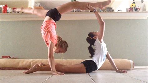 Ninja Partner Yoga Pose Gymnastics Poses Gymnastics Stunts Gymnastics Moves
