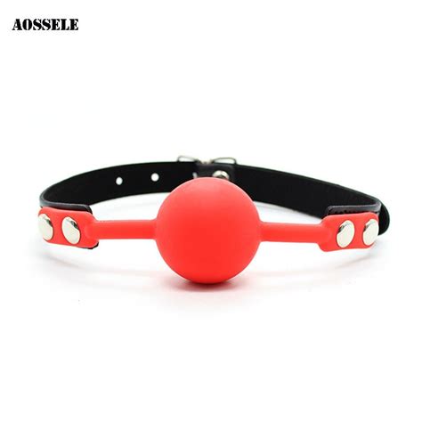 Silicone Mouth Ball Gag Bdsm Leather Mouth Gag Oral Fixation Mouth Stuffed Adult Games Sex Toys